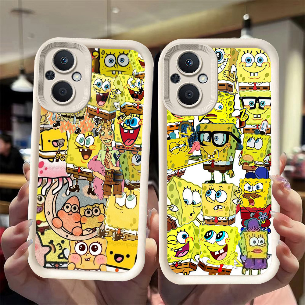J-22 Spongebob ดำขาวชมพูเคสโทรศัพท์หรับ OPPO A36 A76 Reno 7Z 7 8 8Z A96 Lite Pro 5G