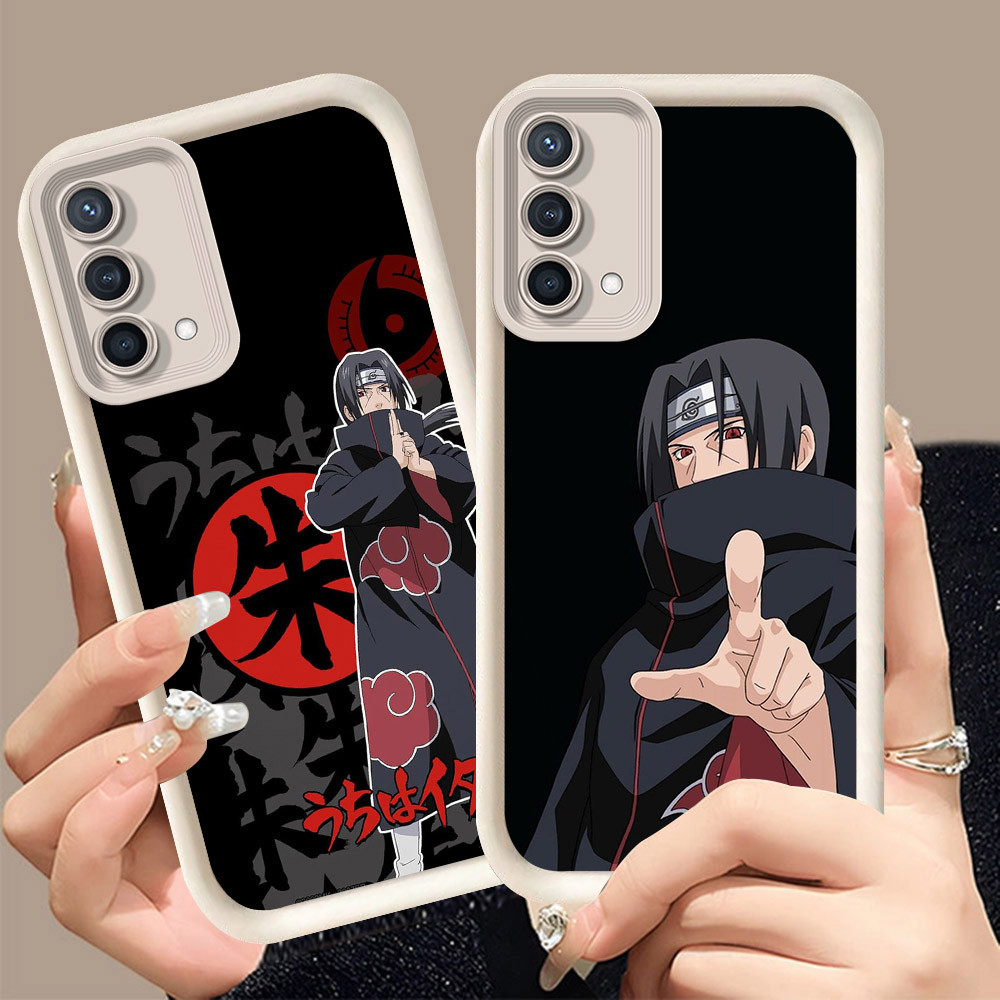 Q-8 Naruto itachi ขาวดำเคสโทรศัพท์หรับ OPPO A94 A74 A93S A93 A95 5G ปกสีชมพู