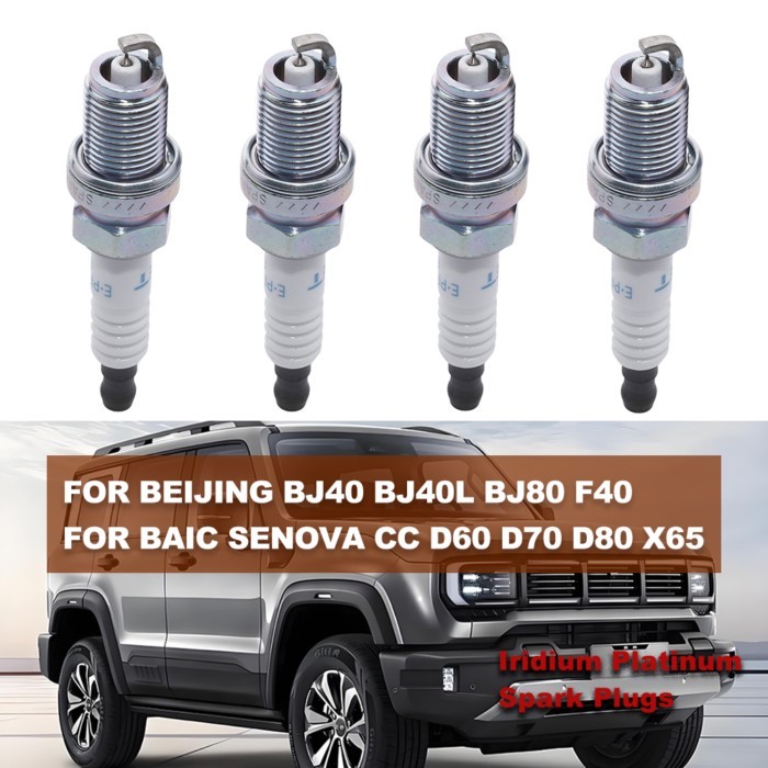 1/4Pcs Spark Plugs For BEIJING BJ40 PLUS 2.0T 2.3T 2017- BJ40(B40) BJ40L BJ80 BAIC SENOVA CC D60 D7