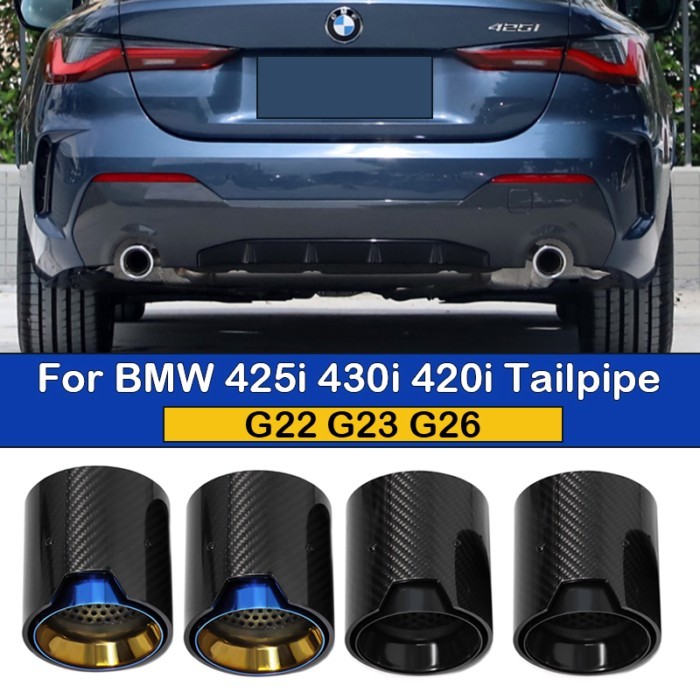For BMW 4 Series G22 G23 G26 420i 425i 430i M Performance Carbon Fiber Exhaust Outlet Nozzle Tailpi