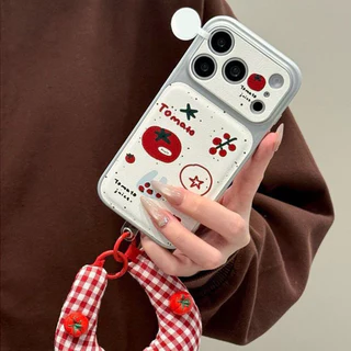 เคสเปลี่ยนผิวหนังลายมะเขือเทศป้องกันฮิต เข้ากันได้กับIPhone 17 14 11 13 16 12 15 Pro Max 14 16 15 Plus