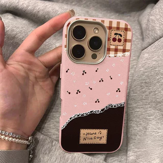 สำหรับ iPhone 17 air 15 16 12 11 Pro Max 15 16 Plus XR X XS SE2 3 สุขสันต์วันดอกไม้ ที่ดีพื้นผิวหนังเชอร์รี่เคส tpu อ่อน