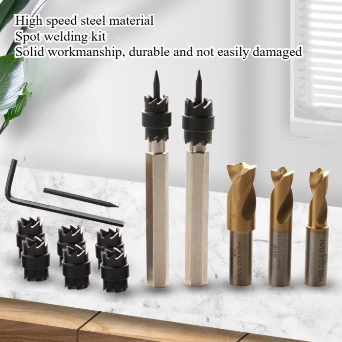 13pcs/set Remove Welding Spots Drill Set Clean Welding Spots Drill Bit Set Spot Welding Drill Elect