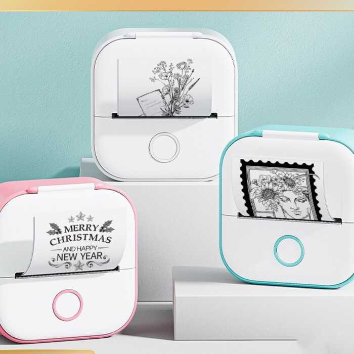 T02 HD Portable Bluetooth Home Small Pocket Mini Wrong Title Label Photo Thermal Printer Portable