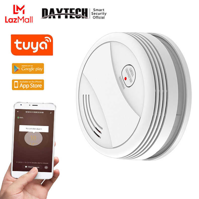 ❤ ส่งไวจากไทยdaytech Tuya เครื่องตรวจจับควันไฟไร้สาย Wireless Smoke Detector APP WIFI
