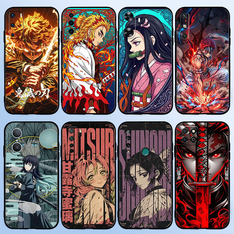 สําหรับ Huawei Nova 2i 2 Lite 3 3i 4E 5i 5T 7 10 SE 8i Y61 การ์ตูนอะนิเมะ Demon Slayer 8Y16 นุ่มสีดํ