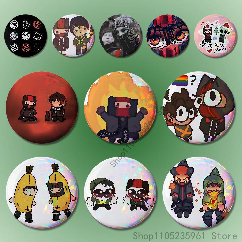 21 P-PilotS T-TOP Chibi Pin Tinplate รอบเข็มกลัดคอสเพลย์ Nijigen Otaku วัฒนธรรมป้าย 58 มม.44 มม.32 ม