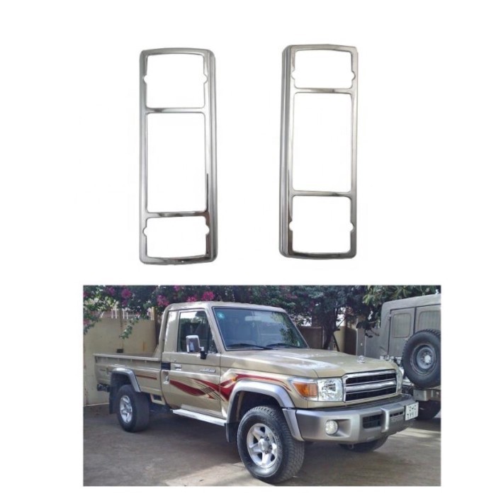 Car Chrome Rear Headlight Lamp Cover For Toyota Land Cruiser 70 Series Parts Fj70 fj79 fj78 lc70 lc