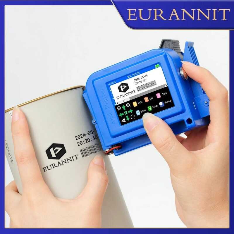 EURANNIT E11 12.7 มม./0.5 นิ้ว Mini Handheld Soent-based Inkjet Printer สําหรับ QR Barcode ข้อความภา