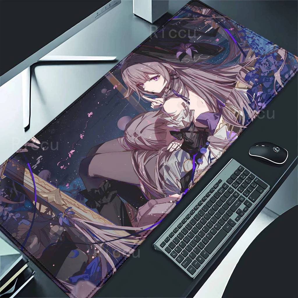 Herta Honkai Star Rail แผ่นรองเมาส์ teclado แผ่นรองเมาส์สําหรับเล่นเกมขนาดใหญ่อุปกรณ์เสริมโต๊ะสํานัก