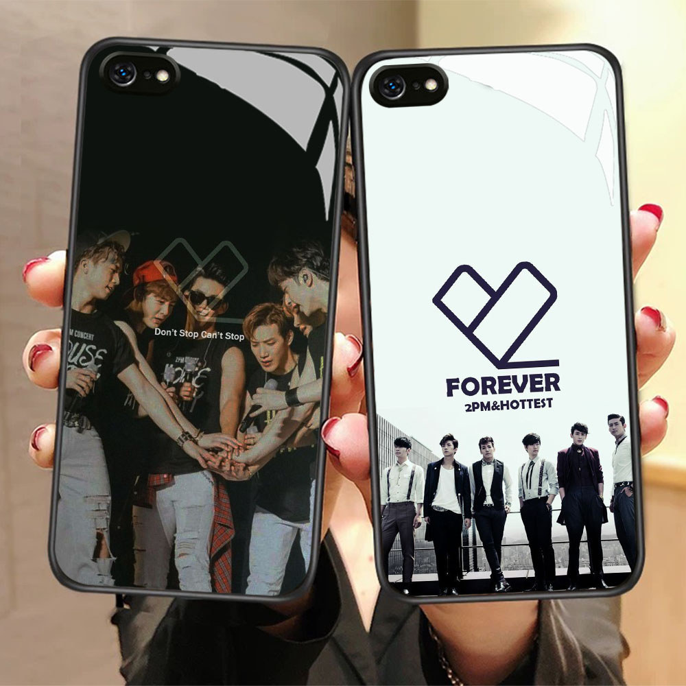 CK-57 Forever 2PM HOTTEST HD Glass Casing สําหรับ iPhone 6 6S 7 8 Plus SE X XS XR Max