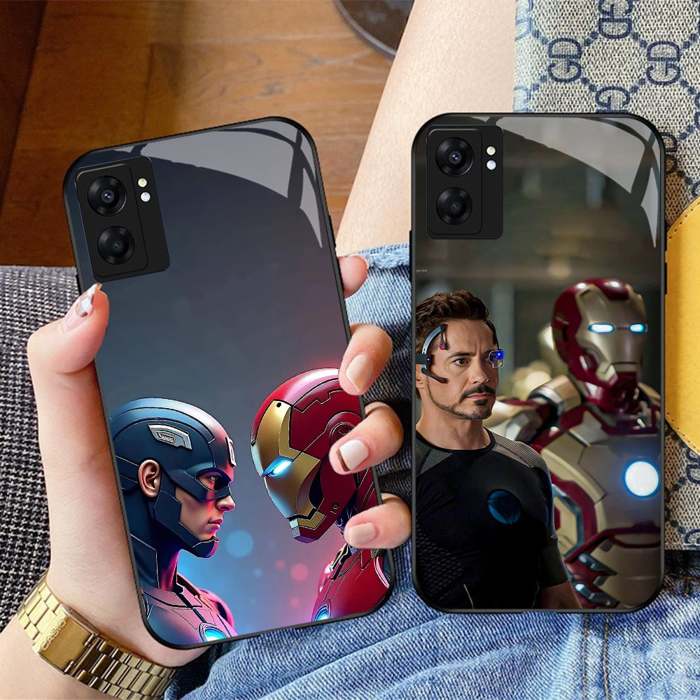 CK-75 Marvel Iron Man HD แก้วสําหรับ OPPO A57 A77S A17 A36 A77 A57S A76 A96 Reno 10 13 Pro Realme C3