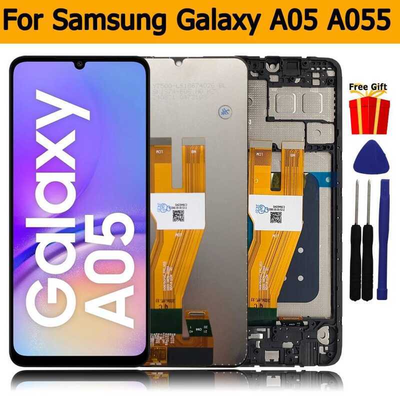 หน้าจอ LCD พร้อมระบบสัมผัสสำหรับ Samsung Galaxy A05 ชุดประกอบดิจิไทเซอร์สำหรับ Samsung A05 A055 lcd 