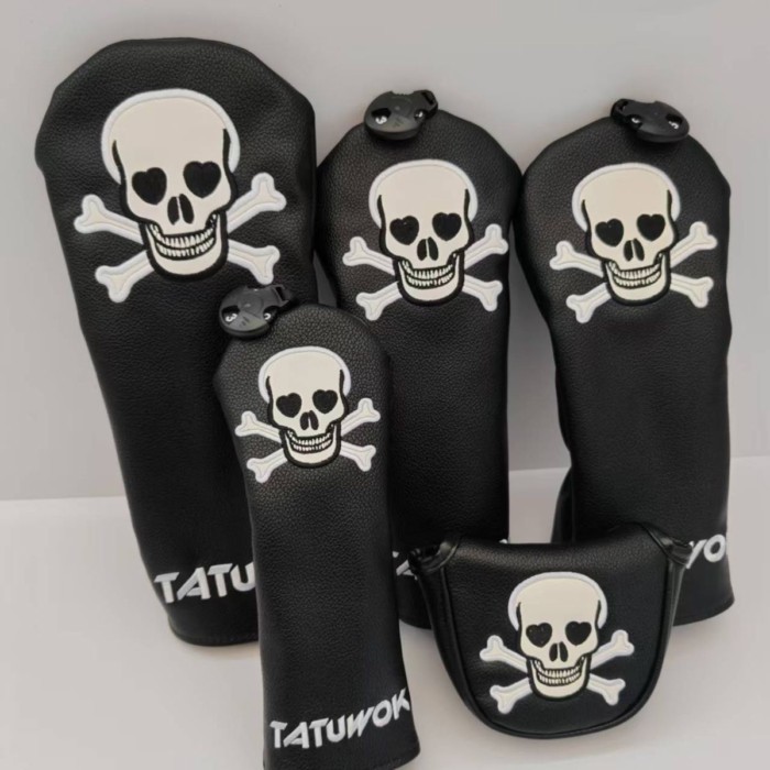Golf Wood Club Cover Diamond Skull Protective Cover 1/3/UT Number Club Cap GOLF Club Cover