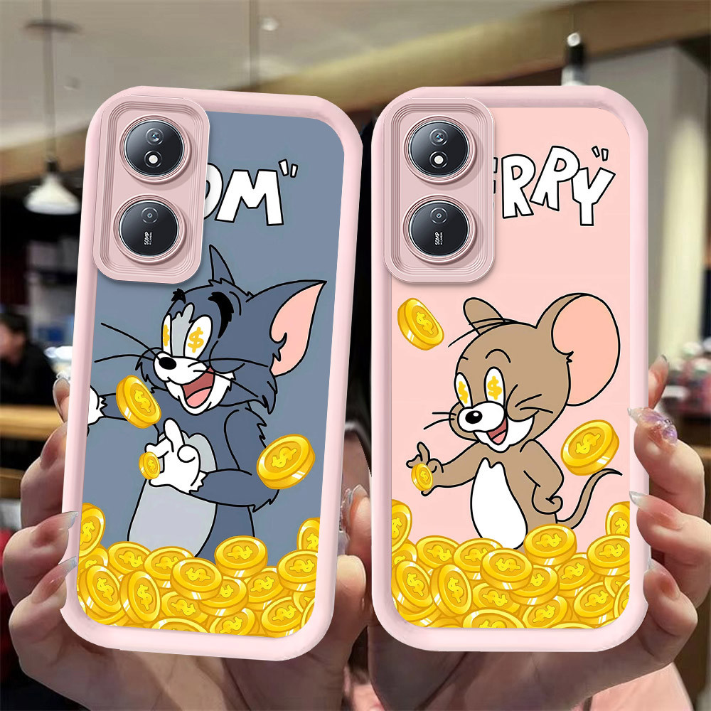 J-27 Cat gold Mouse ดำขาวชมพูเคสโทรศัพท์หรับ OPPO A98 Reno 8T A1 A1X A60 F23 A2X Pro 5G