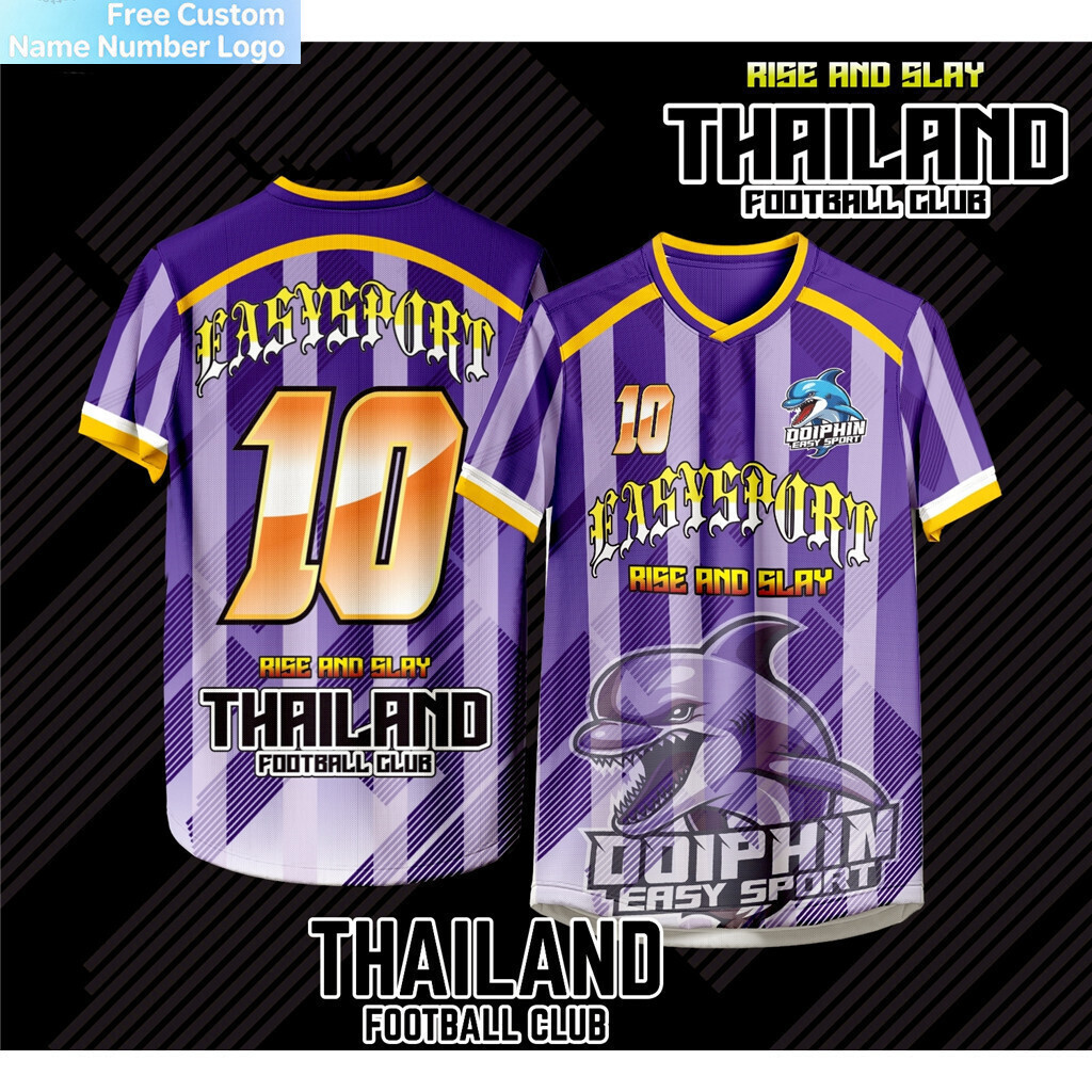 เสื้อฟุตบอลดีไซน์พิมพ์ลายเท่ๆระบายอากาศได้ดีและแห้งเร็ว
