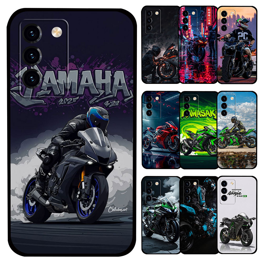 TPU Soft Case สําหรับ Xiaomi Poco F5 F5 Pro X5 X5 Pro 5G C65 C55 C31 H678 Kawasaki สีดําป้องกันกรณี