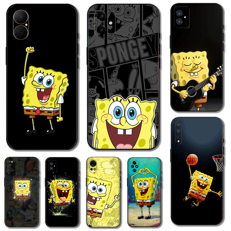 สําหรับ Huawei Y9A Y6 Y5 Y6s Prime Pro Y7 Y9 ป้องกันซิลิโคน soft shell TPU การ์ตูน SpongeBob SquareP