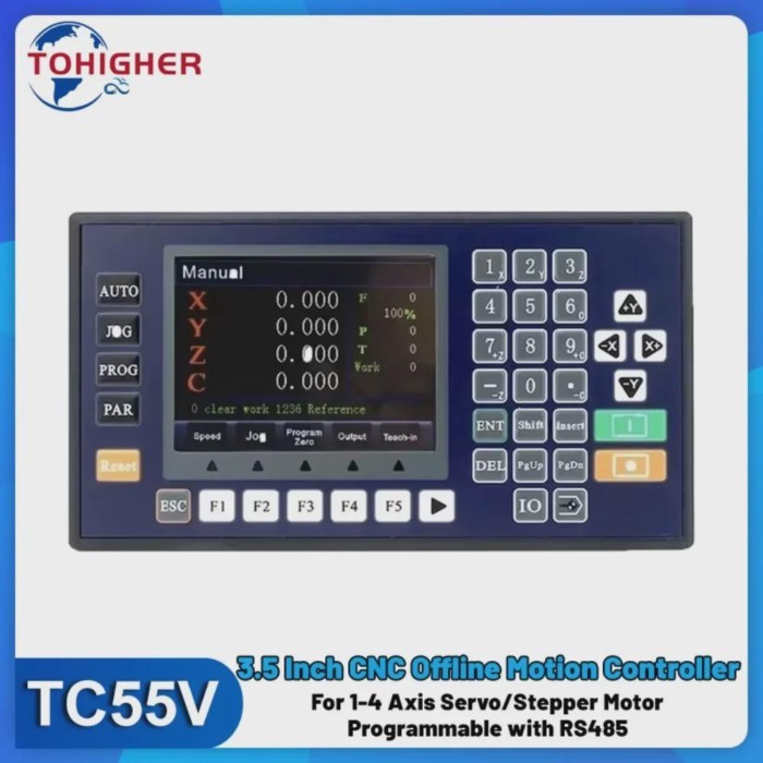 Servo Stepper Motor CNC Offline Motion Controller 1-4 Axis Programmable Controller RS485 TC55V USB