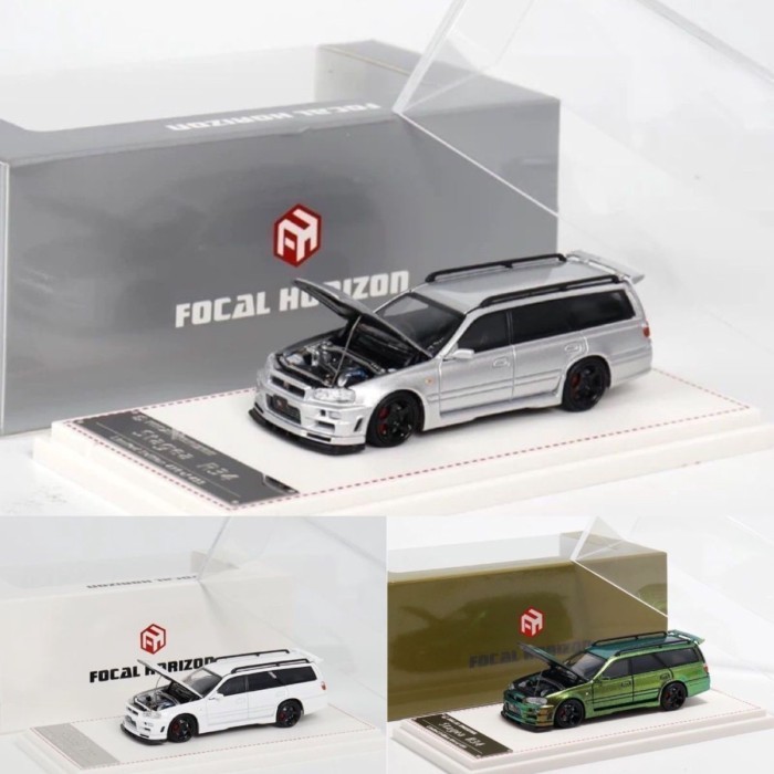 FH 1/64 Nissan Stagea R34 WC34 Travel Tank Car 260RS Modified Alloy Car Model Out of Print Car Model