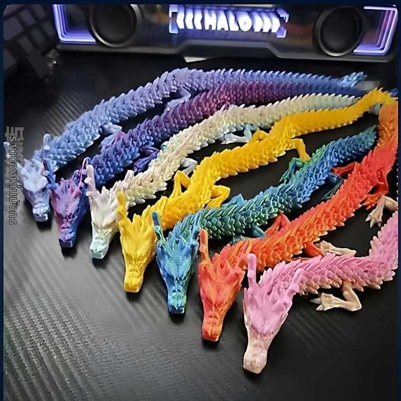 & & China Style Movable 3D Printed Dragon Model