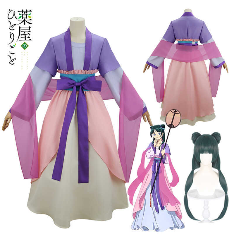 W The Apothecary Diaries Seaso 2 Maomao Cosplay Costume Dress Purple Pik Dress Kusuriya No Hitorigo