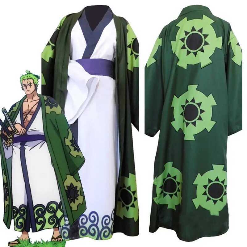 W Costume De Cosplay Anime Roronoa Zoro, Kimono Wano Kuni Land Gewaad, Tenues Complètes Pour Hallow