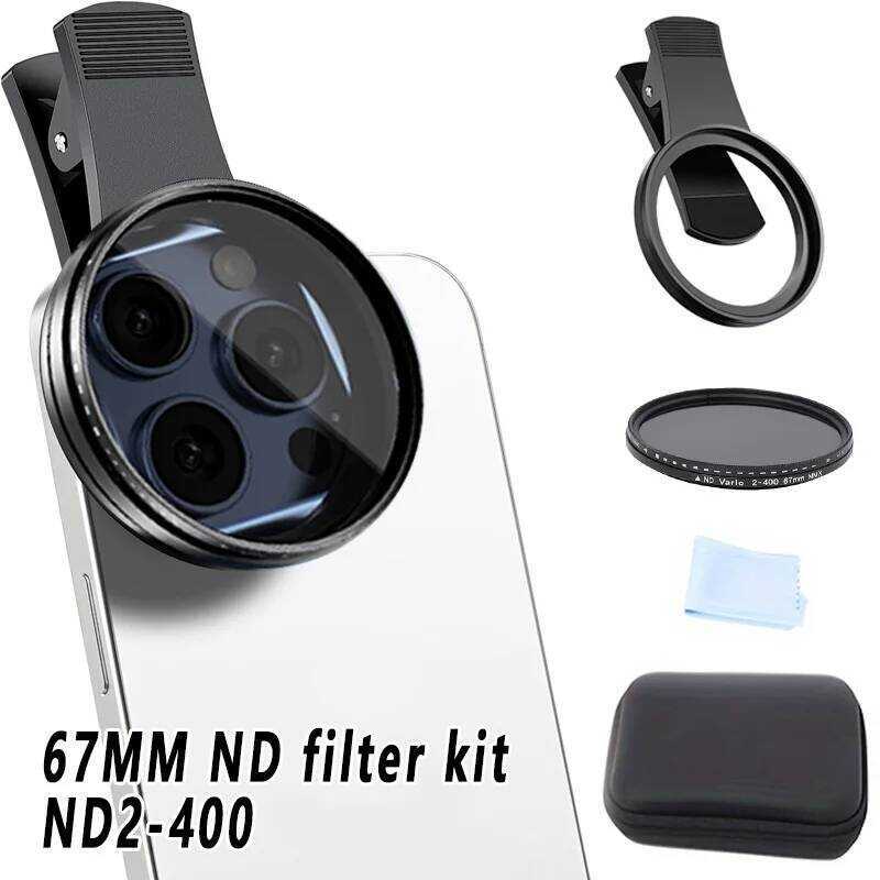 C 67Mm Clip-On Nd2-400 Camera Lens Filter Kit Adjustable Neutral Density Filter For Iphone 16 15 14
