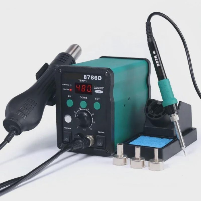 8786D Low Voltage Power Rework Welding Desoldering Station 2-in-1 Hot Air Welding Desoldering Solde