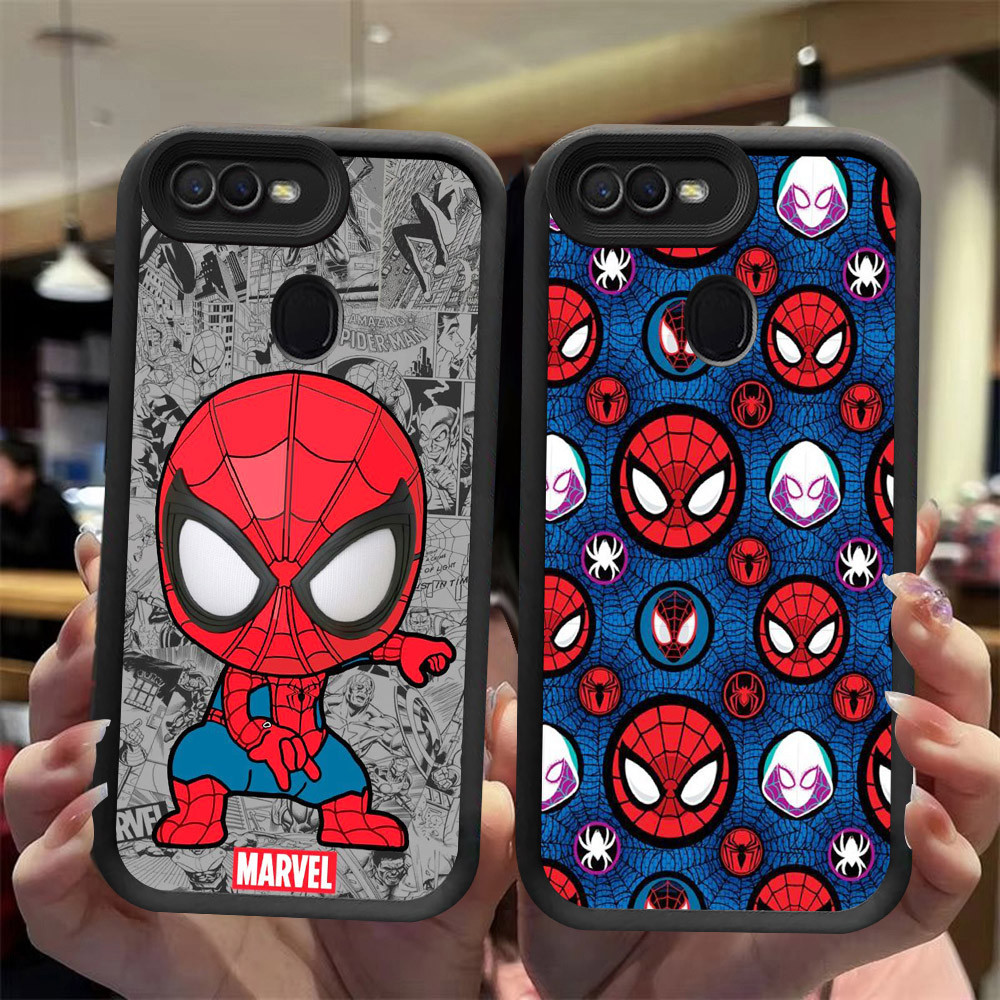 J-10 Spiderman ดำขาวชมพูเคสโทรศัพท์หรับ OPPO A7 A11K A12 A3S A12E A1K A5S A12S AX5S