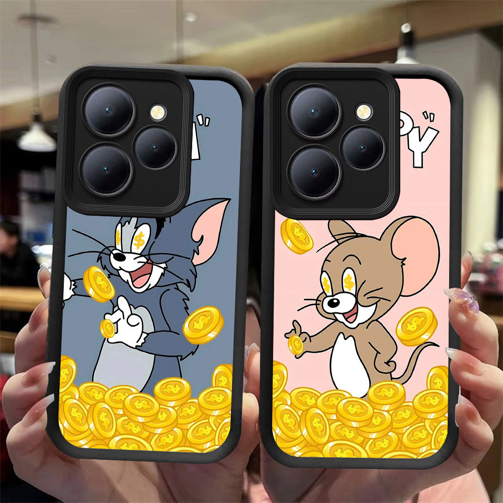 J-27 Cat gold Mouse ดำขาวชมพูเคสโทรศัพท์หรับ Tecno Pova POP Spark Go 5 GO2 6 NEO 10 Pro 2024 2023
