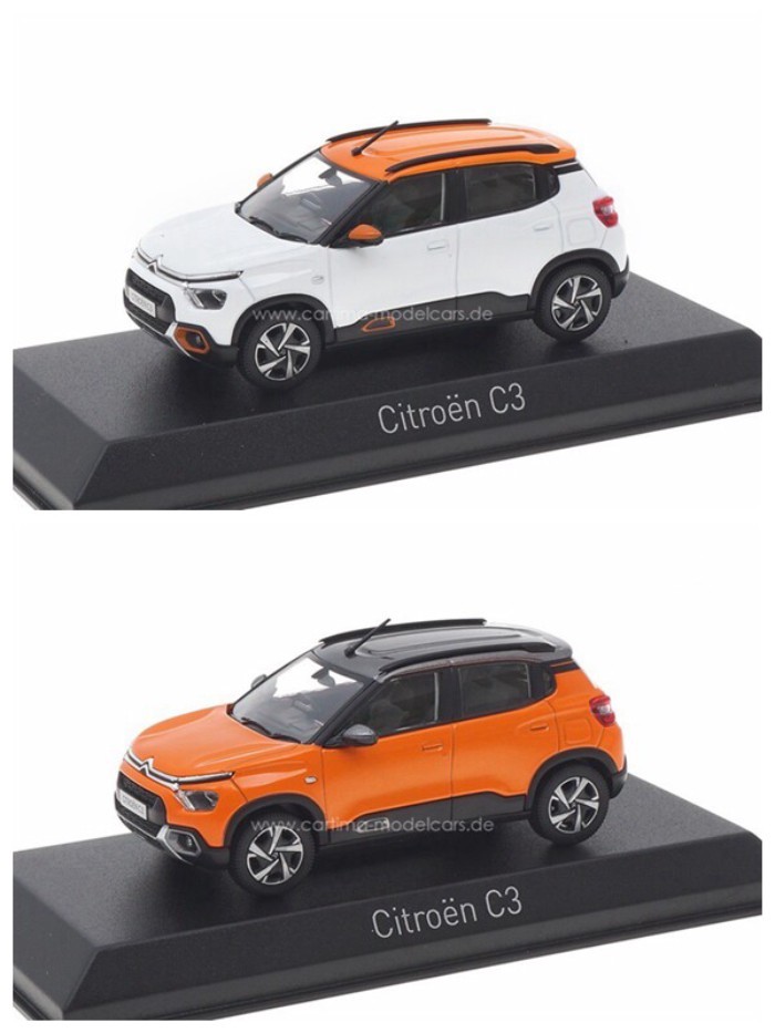 2021 รูปแบบใหม่ โมเดลรถ Citroen Citroen Citroen C3 1: 43 Norev