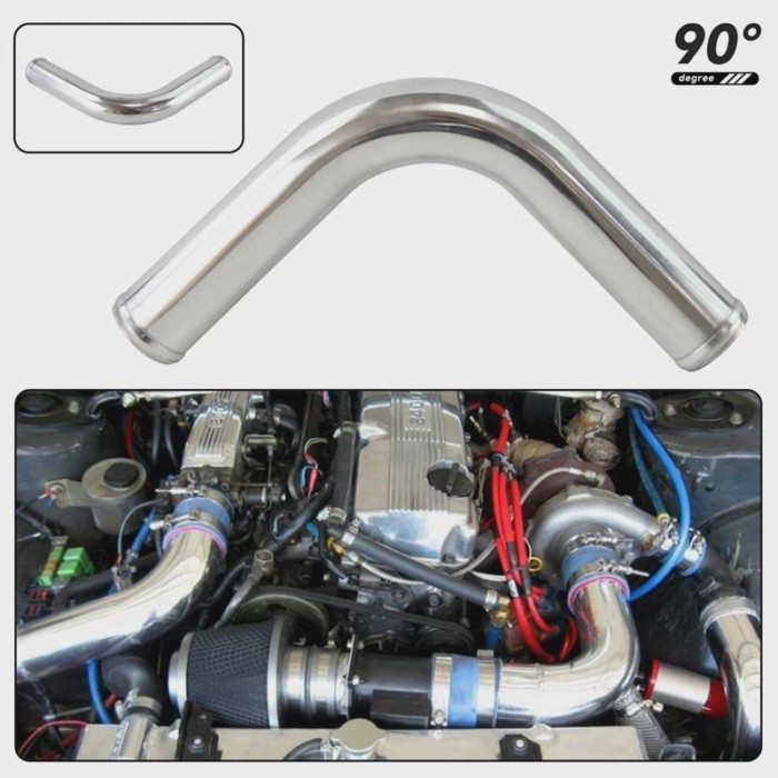 Aluminum Intercooler Intake Turbo Pipe Piping Tube hose L=300mm Universal Silver for bmw n54