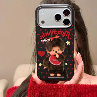 เคสไอโฟน13 17 เคสหนังวัว ลายมอนจิจิน่ารักฮิต สำหรับiPhone 16 17 13 AIR 14 15 12 11 Pro Max 7 8 14 15 16 Plus XR X SE 2 3