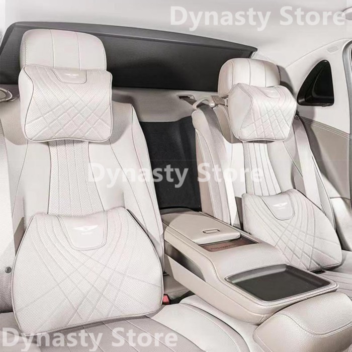 For Genesis G80 G70 GV80 GV70GV60 Car Seat Neck Pillow Lumbar Back Support Accessories Cotton Natur
