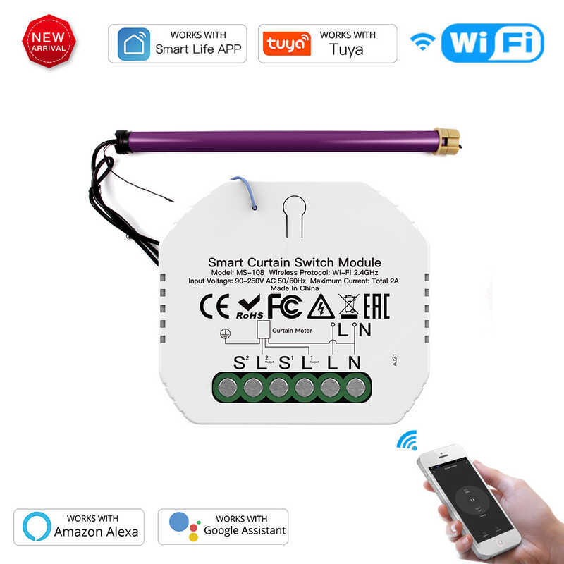 Graffiti Smart Home wifi Curtain Switch Module 1-Channel Voice Control Timing Smart Switch Curtain M