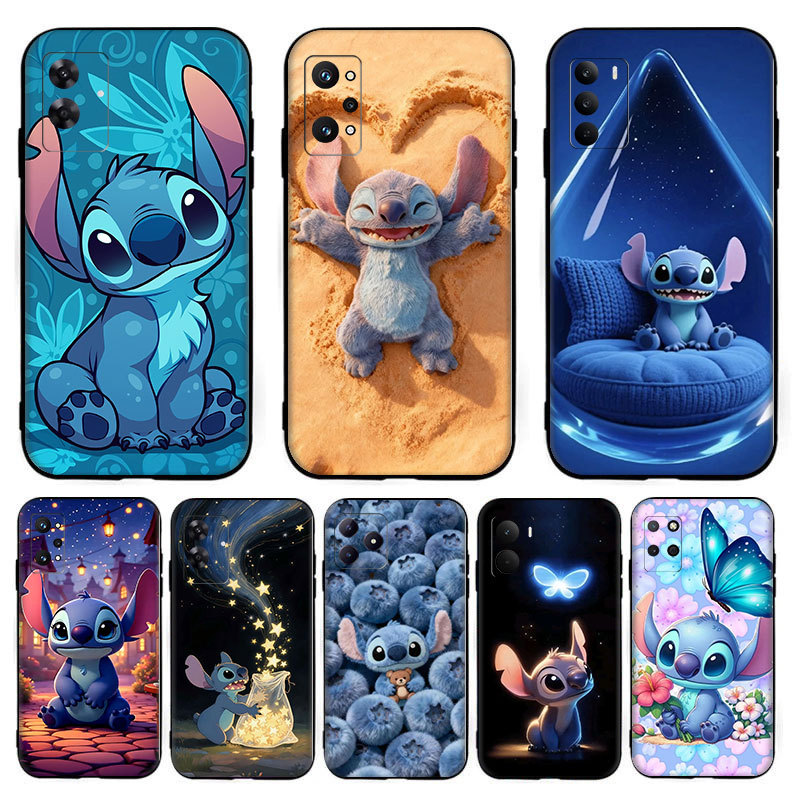 สําหรับRealme 3 Pro 5i 5 s 8 Pro Q 6i 7iป้องกันซิลิโคนนุ่มTPUน่ารักอะนิเมะหูใหญ่Stitchรูปแบบ ^L-9