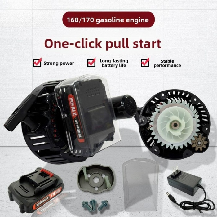 Electric Start Kit for Gas-oline Engines with Manual Start Handle: 168F 170F GX160 GX200