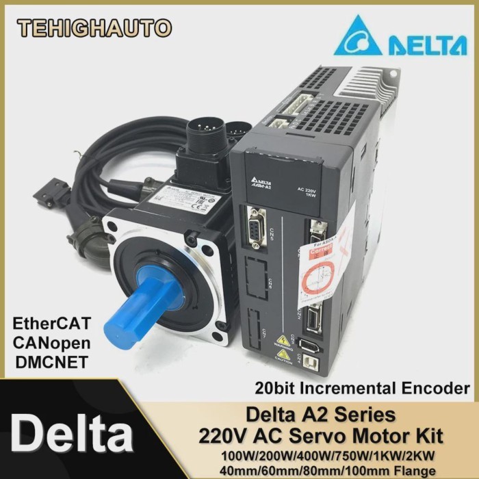 A2 Series Delta Servo Motor Driver Kit AC 220V 3000rpm 100W-2KW 40-180mm ASD-A2-0421-L+ECMA-C10604R