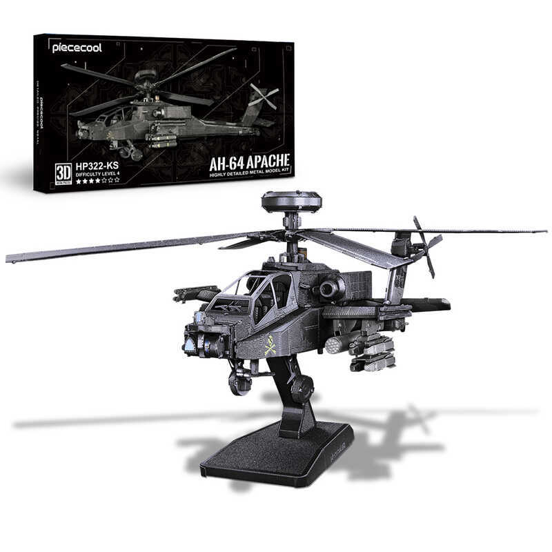 del Military Helicopter Airplane 3D Metal Puzzle Models Building Kits for Adults Hobbies DIY Jigsaw