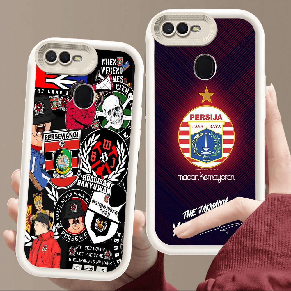 เคสสําหรับ OPPO A12 A5S A1K F5 A12E A7 F9 F7 A3S A5 A12s Pro นุ่มสีขาว E62 แฟชั่นฟุตบอล FC