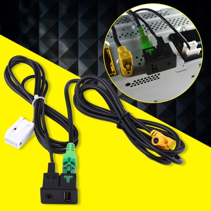 USB AUX Socket USB AUX Switch Car USB AUX Switch Socket Wire Harness Cable Adapter For  3 5 Series