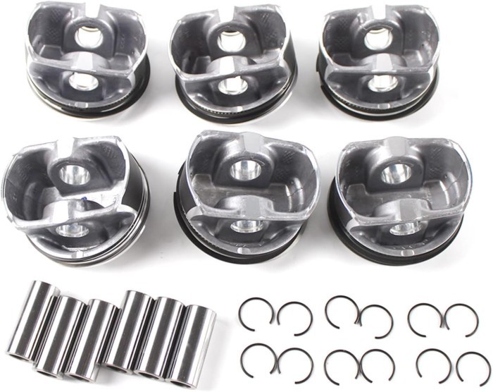 6pcs 06E107065CF 06E107066CF Pistons & Rings Set Φ84.5mm STD Fits For A6 A7 A8 2.8 FSI V6 BDX CCDA