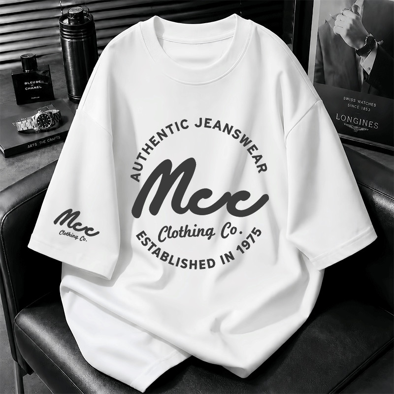 [COD] เสื้อยืด Oversize ผู้ชาย เสื้อยืดแฟชั่น สไตล์เกาหลี แขนสั้น คอกลม ผ้าคอตตอน พิมพ์ลาย ใส่สบาย