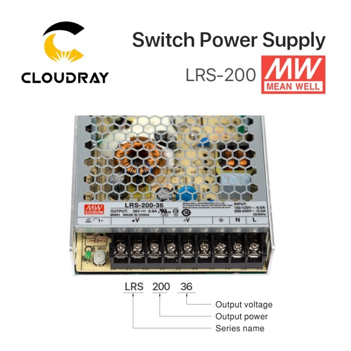 Meanwell LRS-200 Switching Power Supply 12V 24V 36V 48V 200W Original MW Taiwan Brand LRS-200-24