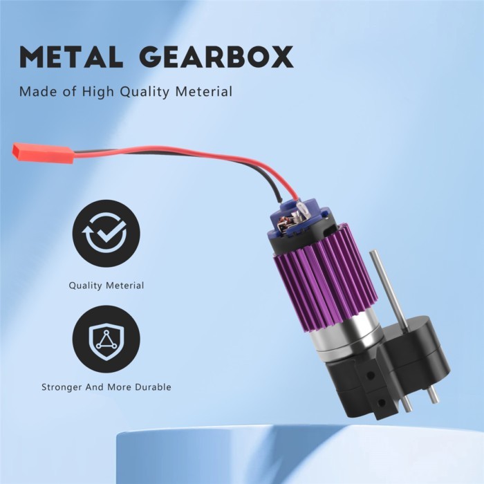 L68AMetal 370 Motor Gearbox Gear Box for WPL C14 C24 B24 B36 MN D90 D99 MN99S RC Car Upgrade Parts,