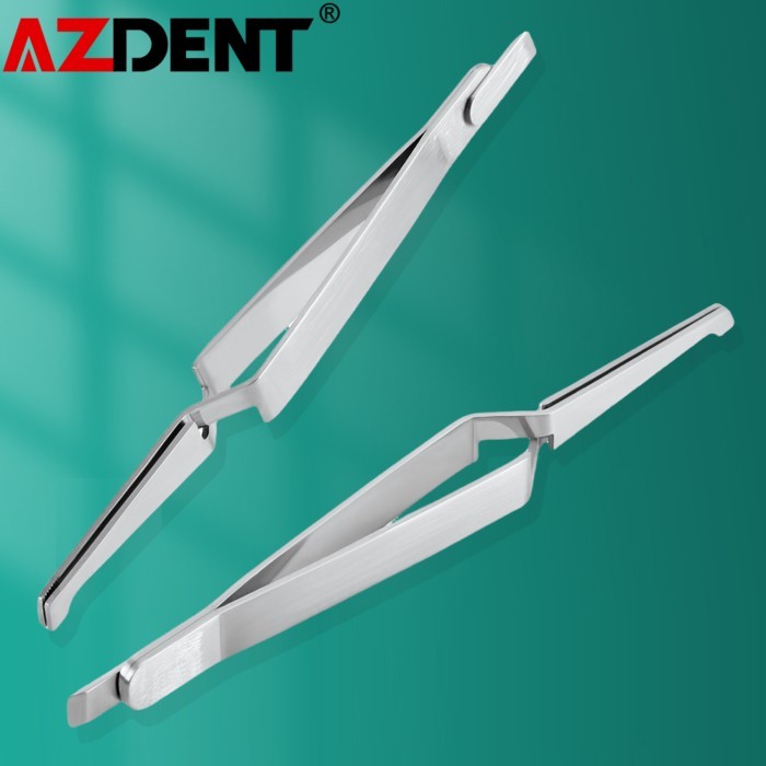 1Pcs Azdent Dental Bracket Tweezers Orthodontic Reverse Action Serrated Dentistry Instruments Stain