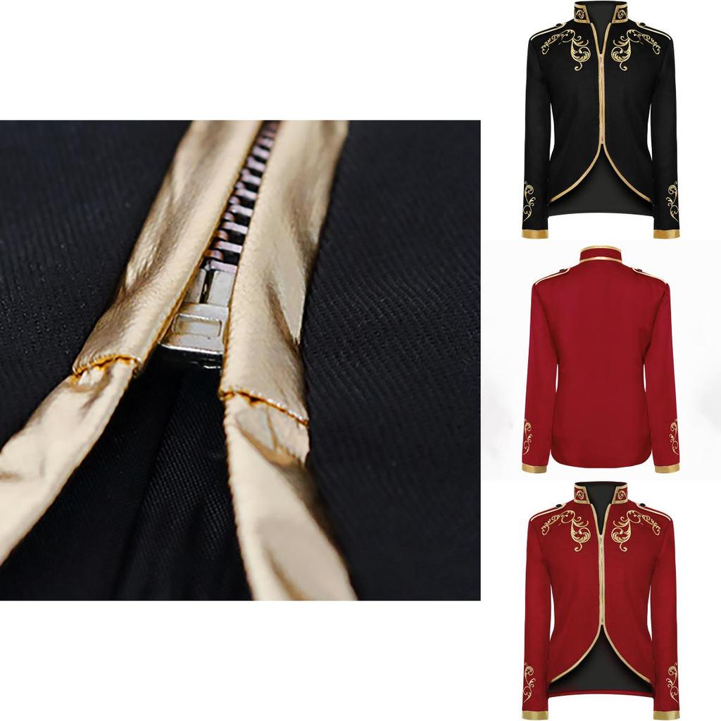 ผู้ชาย Dapper Palace Prince Gold เย็บปักถักร้อย Blazer Slim Fit แจ็คเก็ตสําหรับกิจกรรม Theme