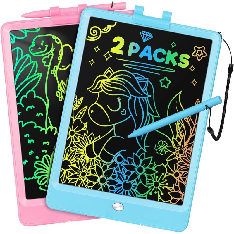 C Writing Tablet, 2Pack LCD Drawing Tablet For Kids, Colorful Toddler Doodle Board, Erasable Reusab