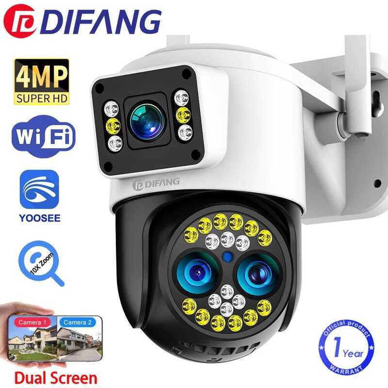 กล้องวงจรปิดไร้สาย DIFANG Yoosee 8MP ซูม 10 เท่า กล้องรักษาความปลอดภัย WiFi สำหรับภายนอกอาคาร 3 เลนส